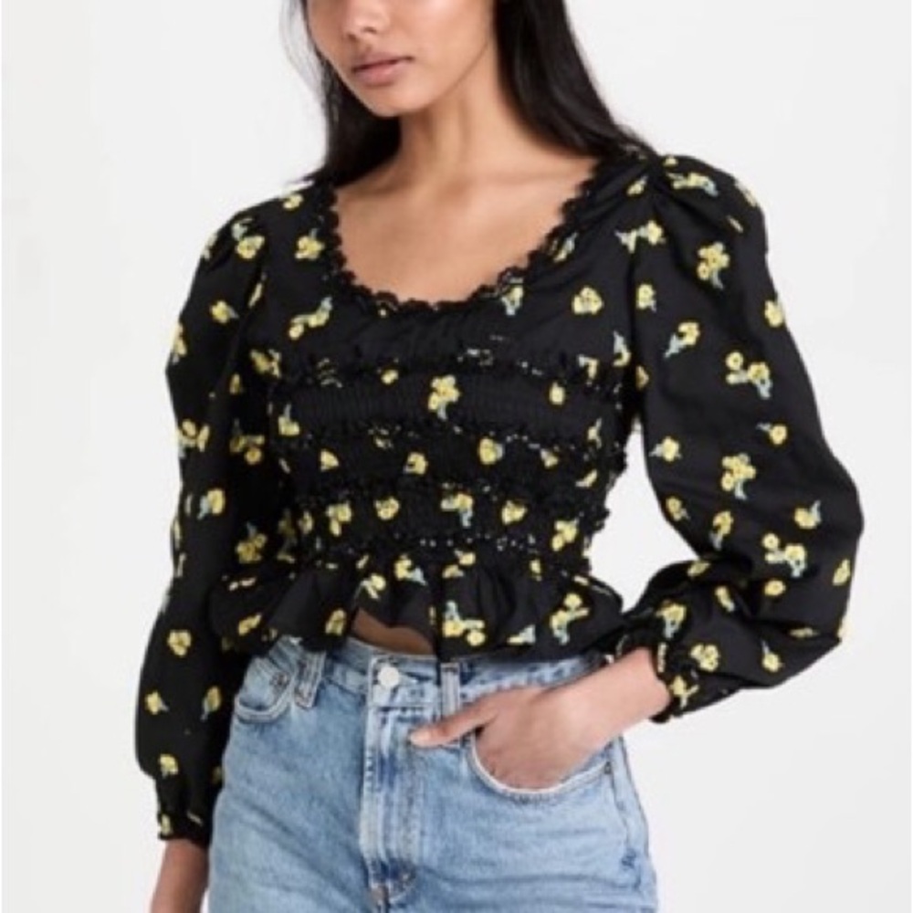 Sister Jane pasture embroidered puff sleeve top - Picture 2 of 6